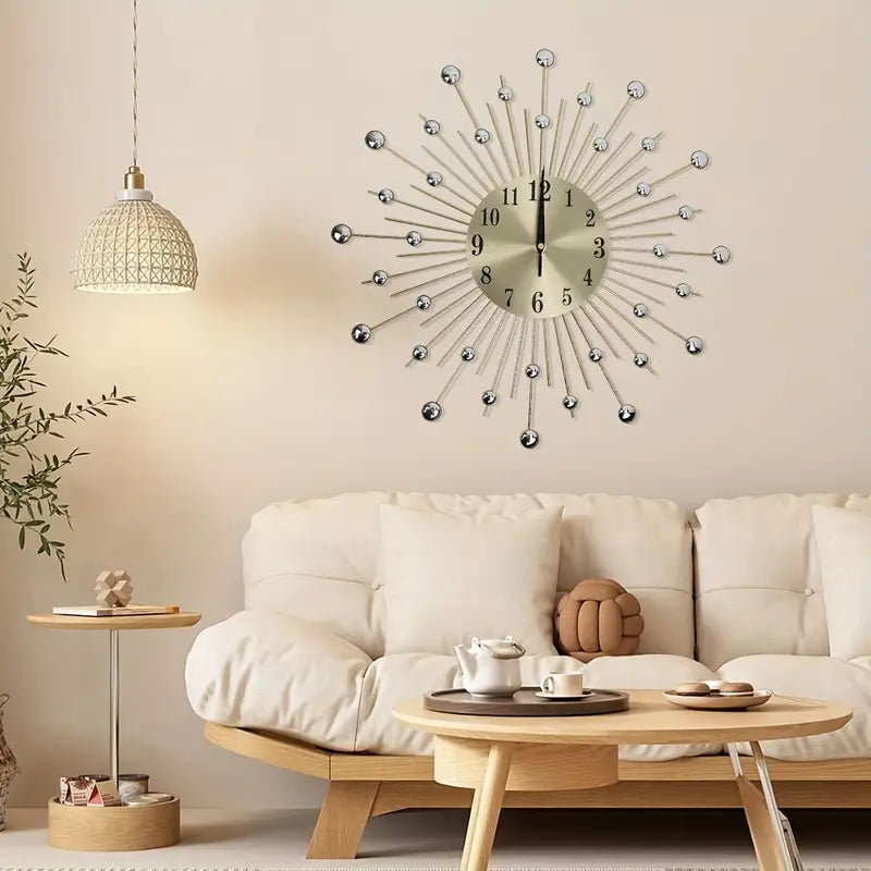 Starry Sky Golden Color Metal Wall Clock
