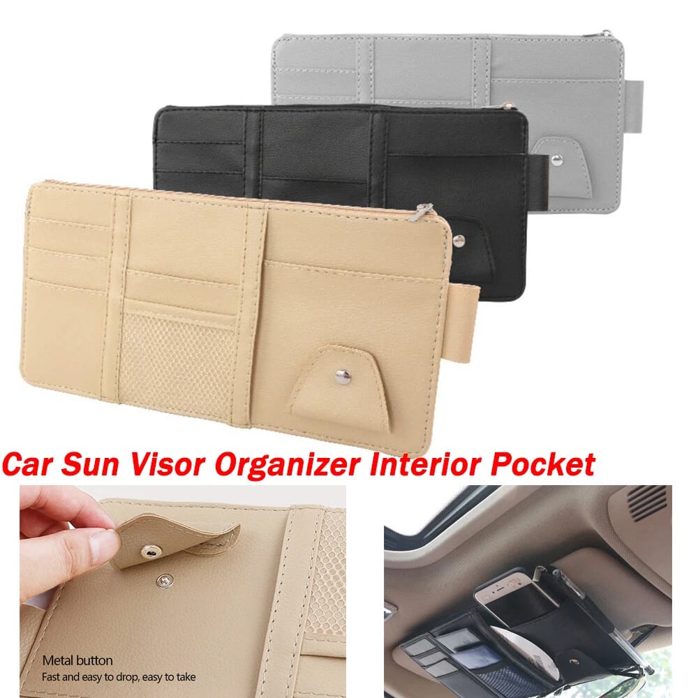Car Visor Multi-Functional Card Holder Storage Pouch Bag