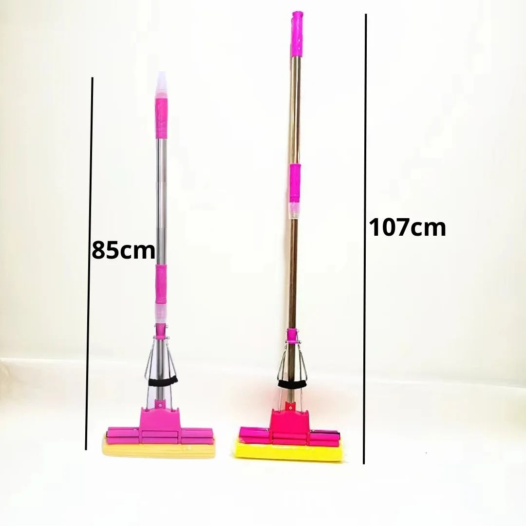 Ultimate Premium Cotton Dust Mop Floor Wash and Clean Squeeze Sponge Double Roller PVA Mop