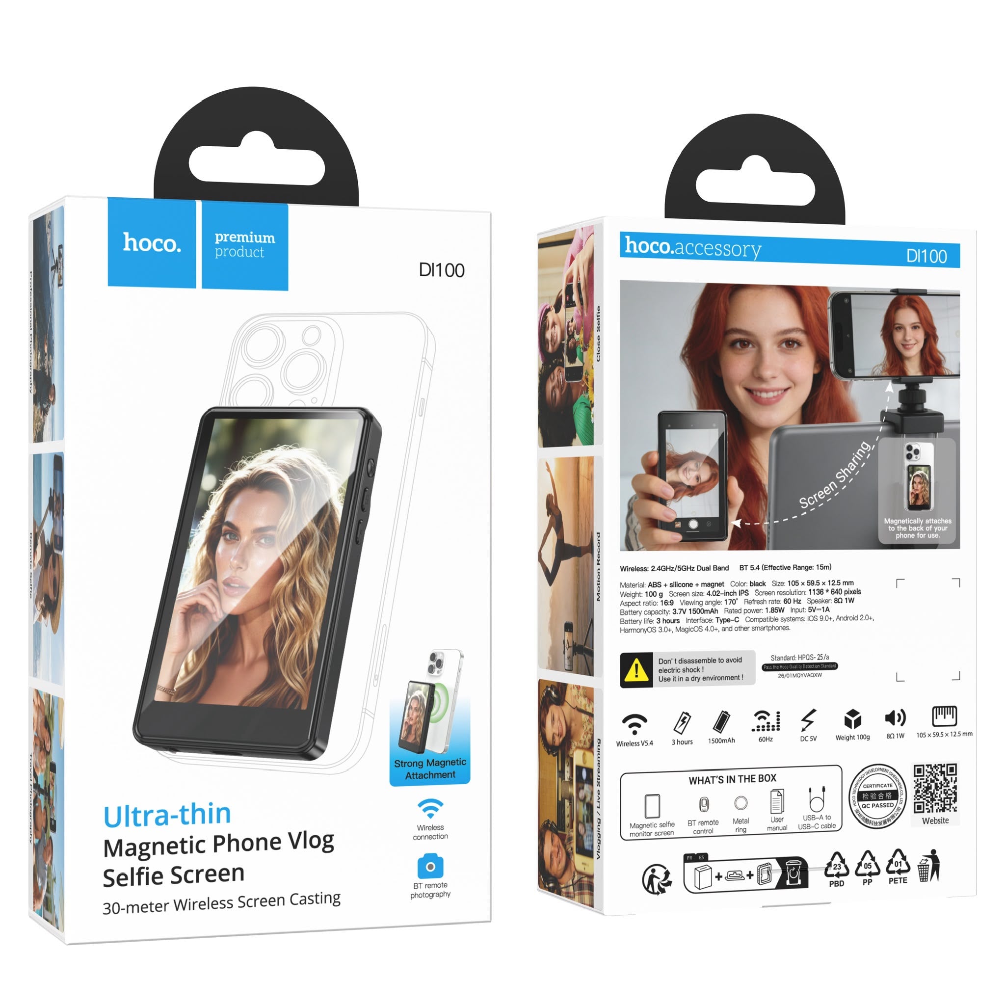 HOCO DI100 External Magnetic Vlog Selfie Screen for Phone