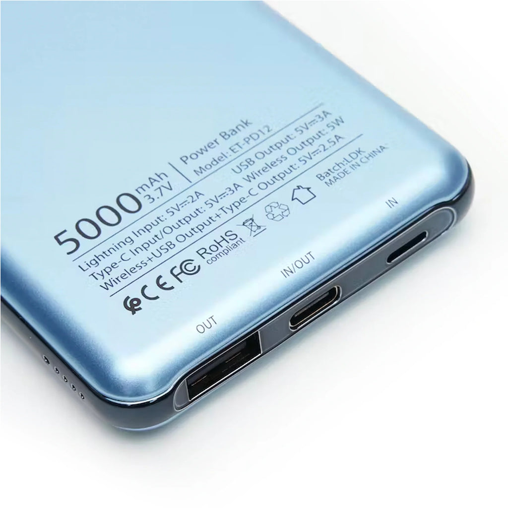 باور بانك لاسلكي مغناطيسي PD12 Magsafe من Earldom® بسعة 5000 مللي أمبير في الساعة