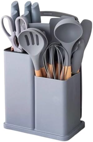 Complete Knife and Dispenser Set - 19 Pieces with Elegant Stand