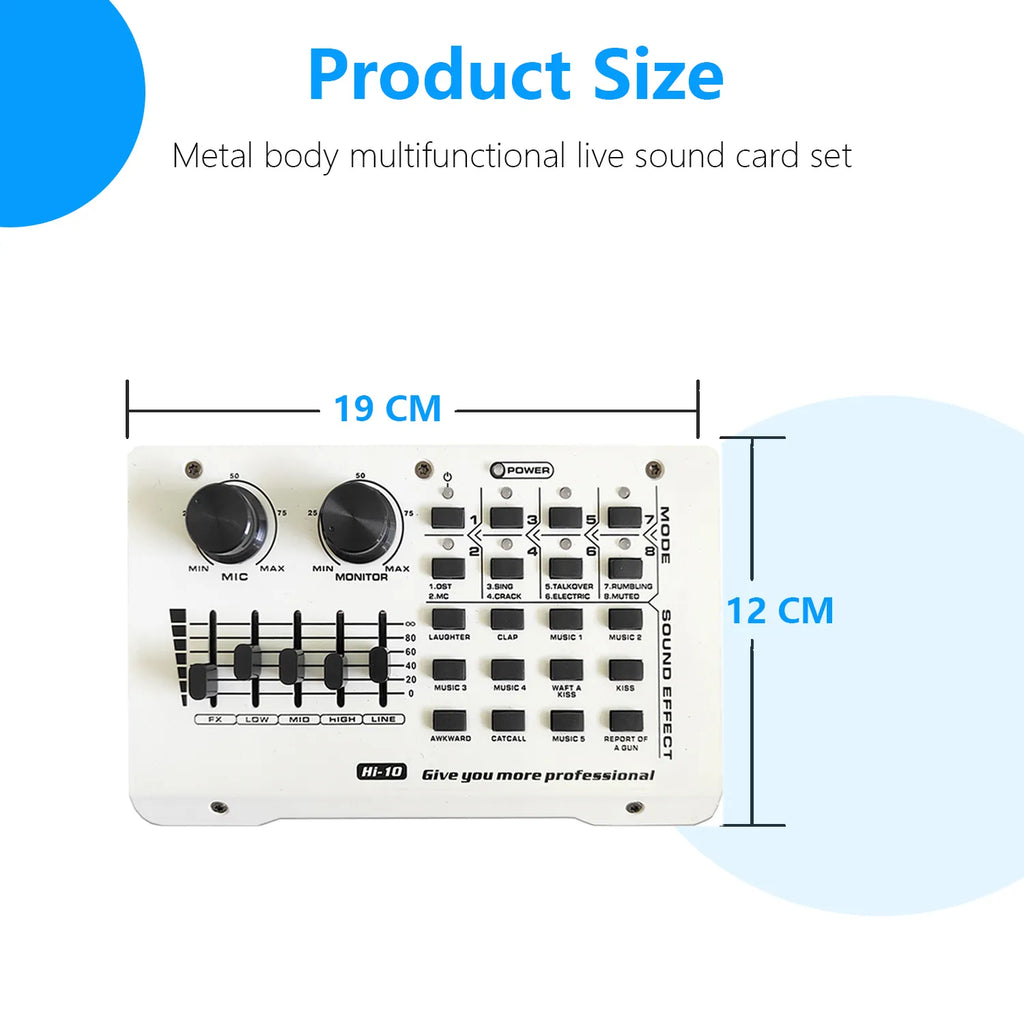 GAM 800F Sound Mixer With Professional BM800 Condenser Microphone Full set