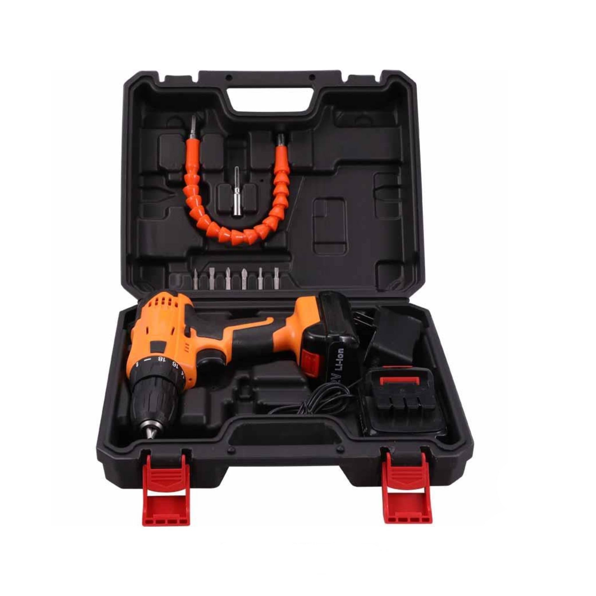مجموعة أدوات يدوية منزلية مكونة من 10 قطع من Smart Tools تعمل ببطارية ليثيوم 12 فولت مع صندوق أدوات بلاستيكي وحقيبة تخزين (بطارية واحدة)
