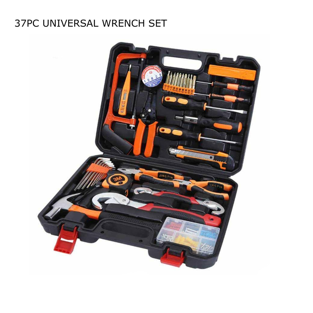 مجموعة أدوات كبيرة مكونة من 37 قطعة من Smart Tools، صندوق أدوات احترافي شديد التحمل، مجموعة أدوات إصلاح السيارات