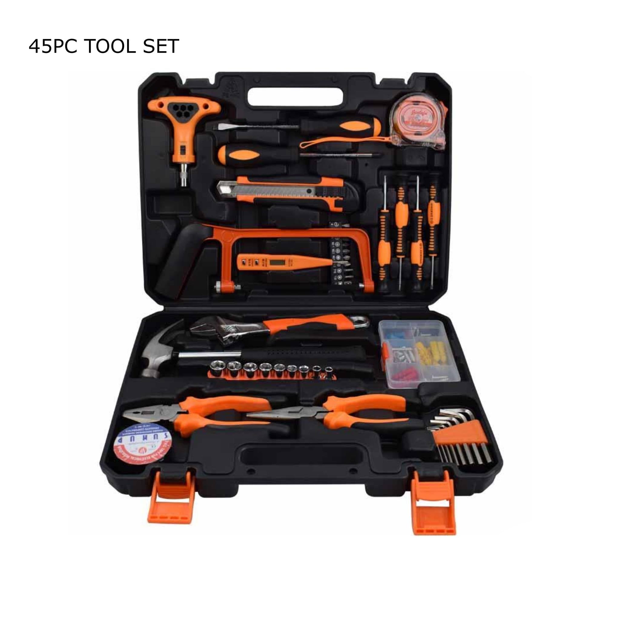 مجموعة أدوات احترافية مكونة من 45 قطعة من Smart Tools، مجموعة أدوات هندسية منزلية مخصصة عالية التحمل، مجموعة كاملة