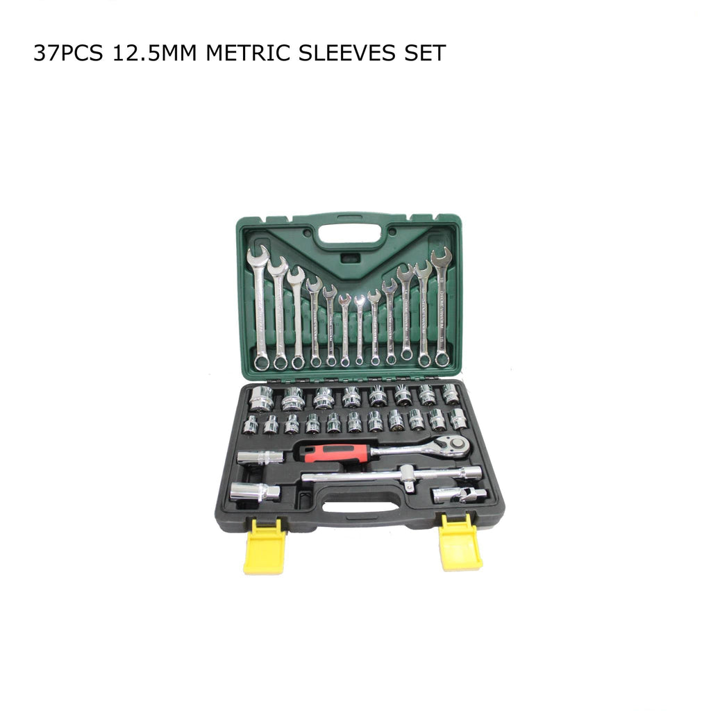 مجموعة أدوات مفتاح ربط من الفولاذ المقاوم للصدأ مكونة من 37 قطعة