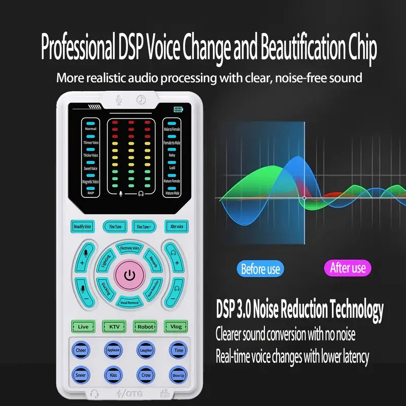 خلاط صوت لتغيير الصوت مع 16 وضعًا