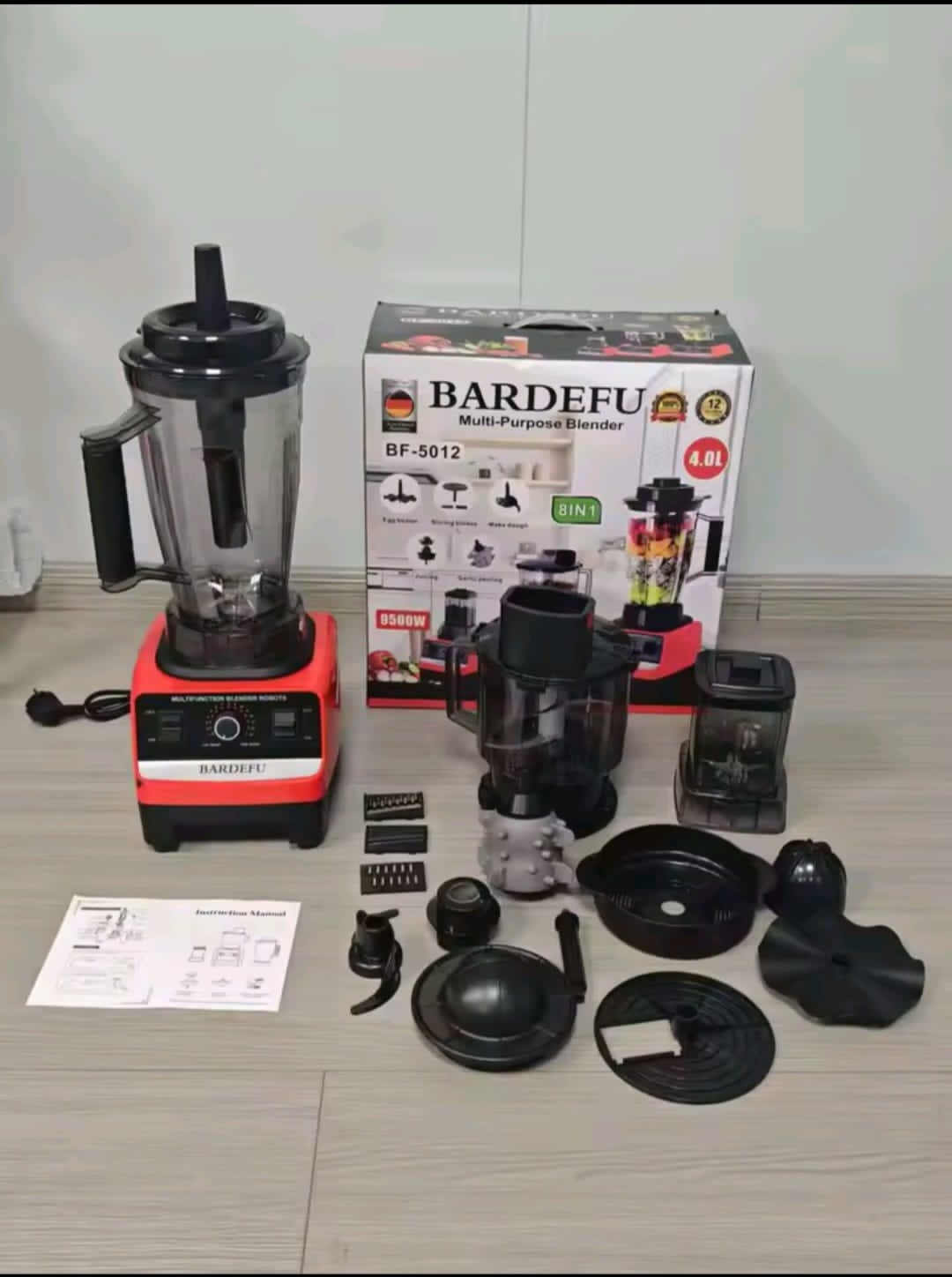 BARDEFU 8-in-1 Multi-Purpose 4L Juicer, Blender, and Food Processor - 9500W