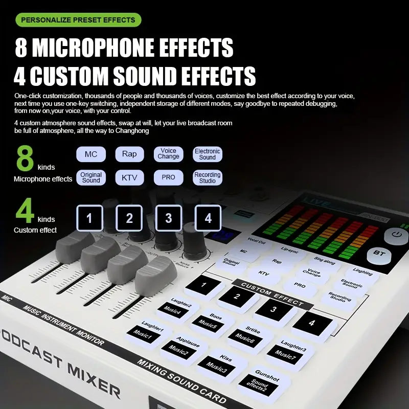 SN800 Professional Live Sound Card Sound Mixer with LCT 240 microphone full set