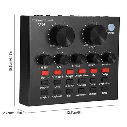 V8 Sound card with BM800 Microphone full set