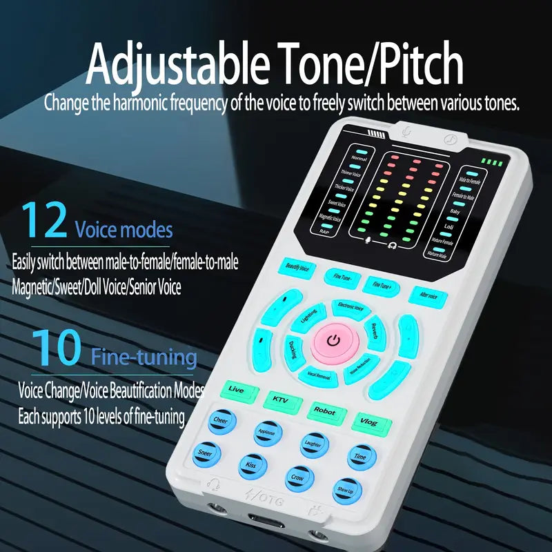 خلاط صوت لتغيير الصوت مع 16 وضعًا