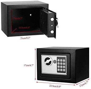 Security Safe with Digital Electronic Lock, Office/Home Safe Box, Steel Alloy Safe
