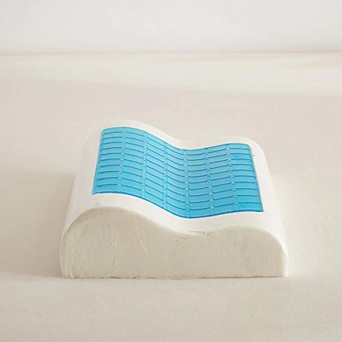 Orthopedic Gel Silicon Memory Foam Cushion Neck Pillow, White
