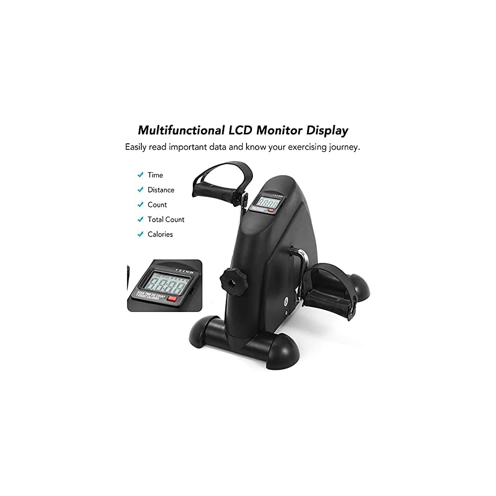 Mini Exercise Bike, Portable Under Desk Bike Pedal Exerciser for Arm/Leg Medical Fitness Peddler Machine