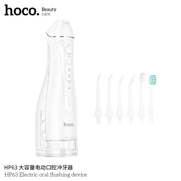 جهاز تنظيف الأسنان بالماء اللاسلكي من هوكو مع 5 رؤوس قابلة للاستبدال سعة 300 مل 