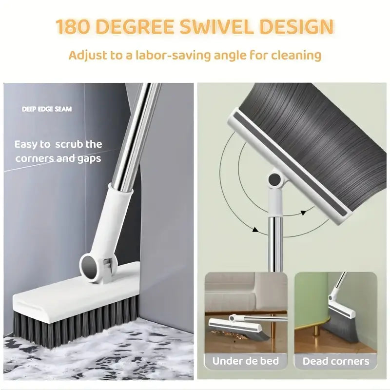 مجموعة تنظيف الأرضيات 3 في 1 بمقبض طويل مريح