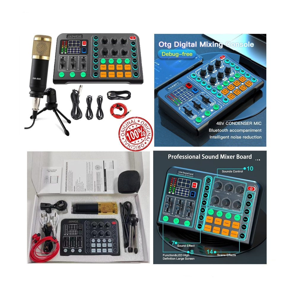 بطاقة صوت احترافية M6 مع مجموعة ميكروفون BM800 الأصلية