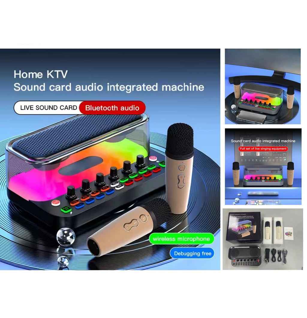 بطاقة صوت SY11 بلوتوث مع ميكروفون لاسلكي مزدوج 