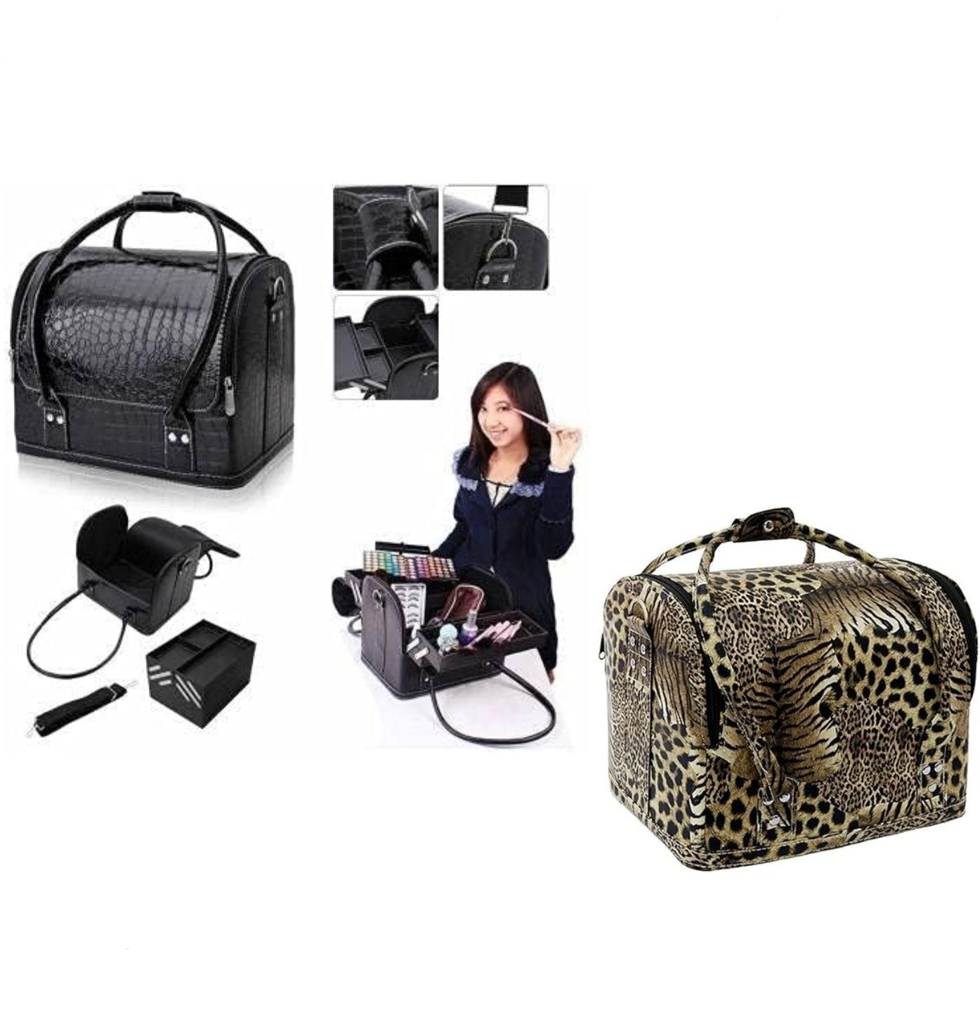 حقيبة مكياج احترافية من مادة البولي يوريثان