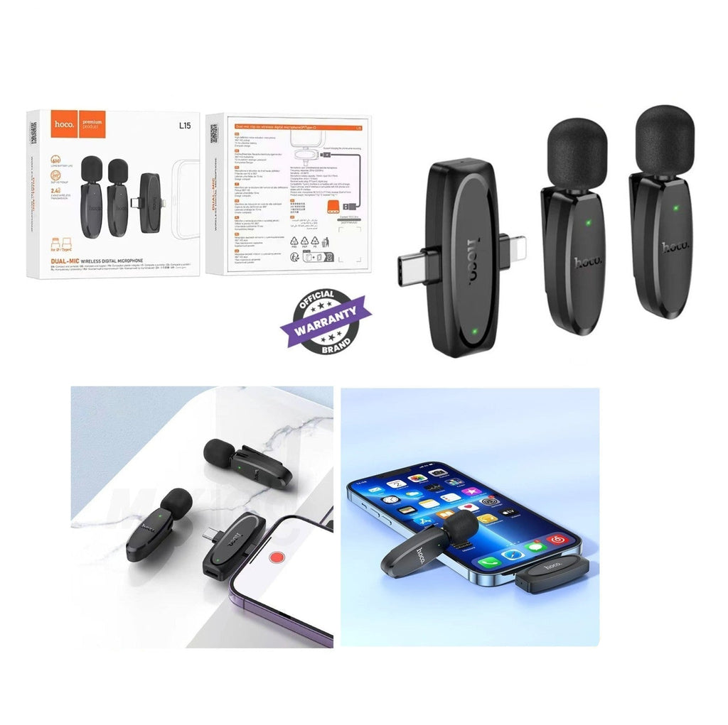 ميكروفون لاسلكي 2 في 1 من هوكو L15 