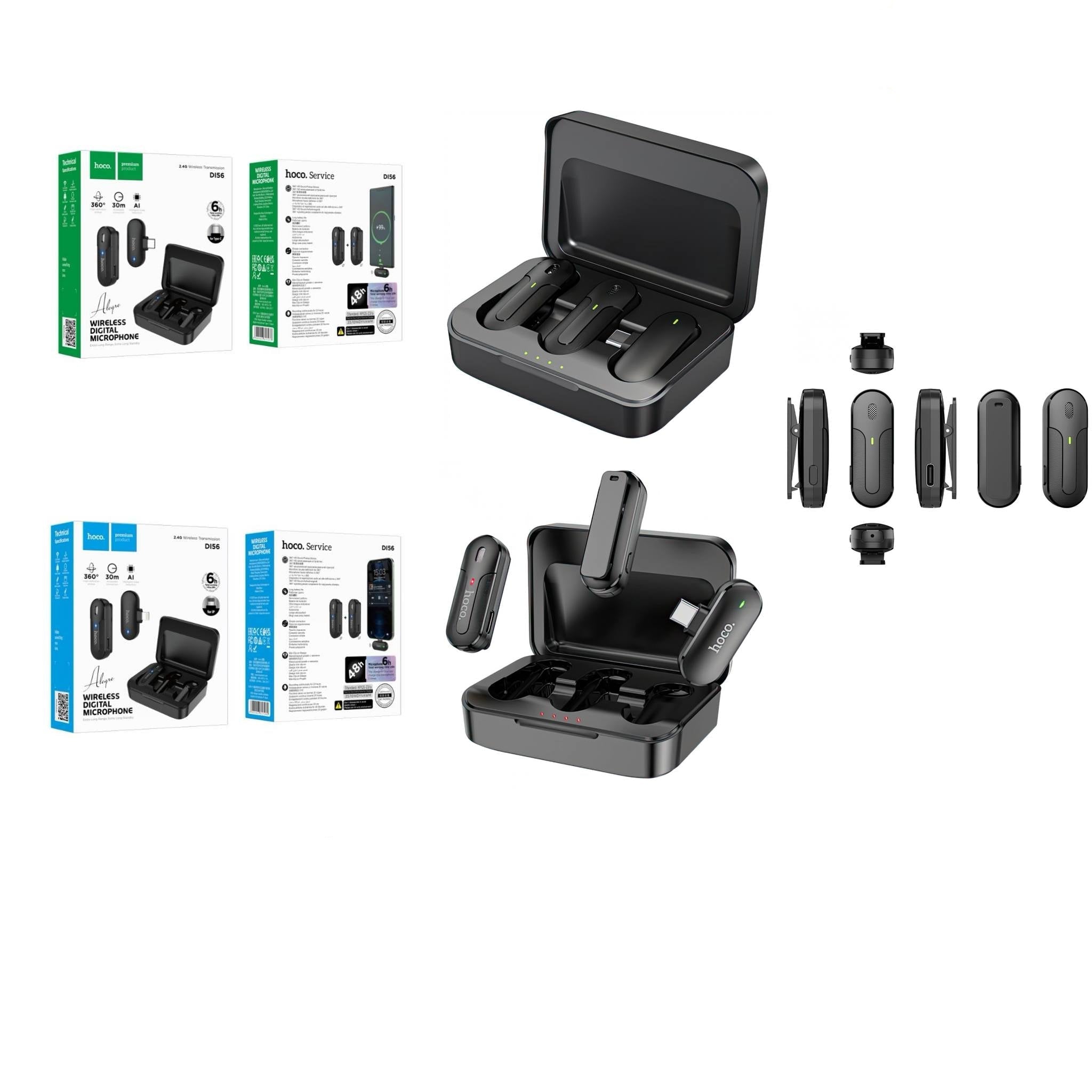 ميكروفون مزدوج من Hoco DI56 لافاليير لنوع C أو iPhone