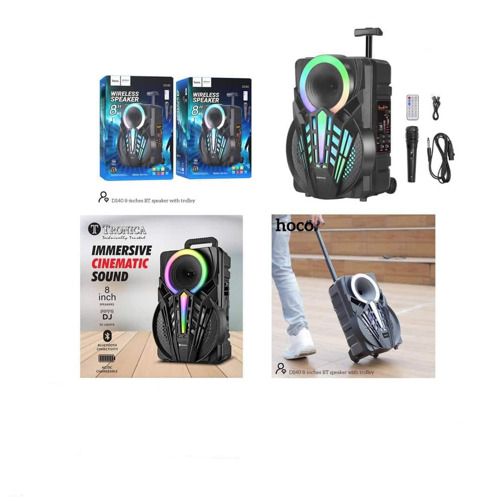 مكبر صوت ترولي لاسلكي من هوكو DS40 مزود بميكروفون