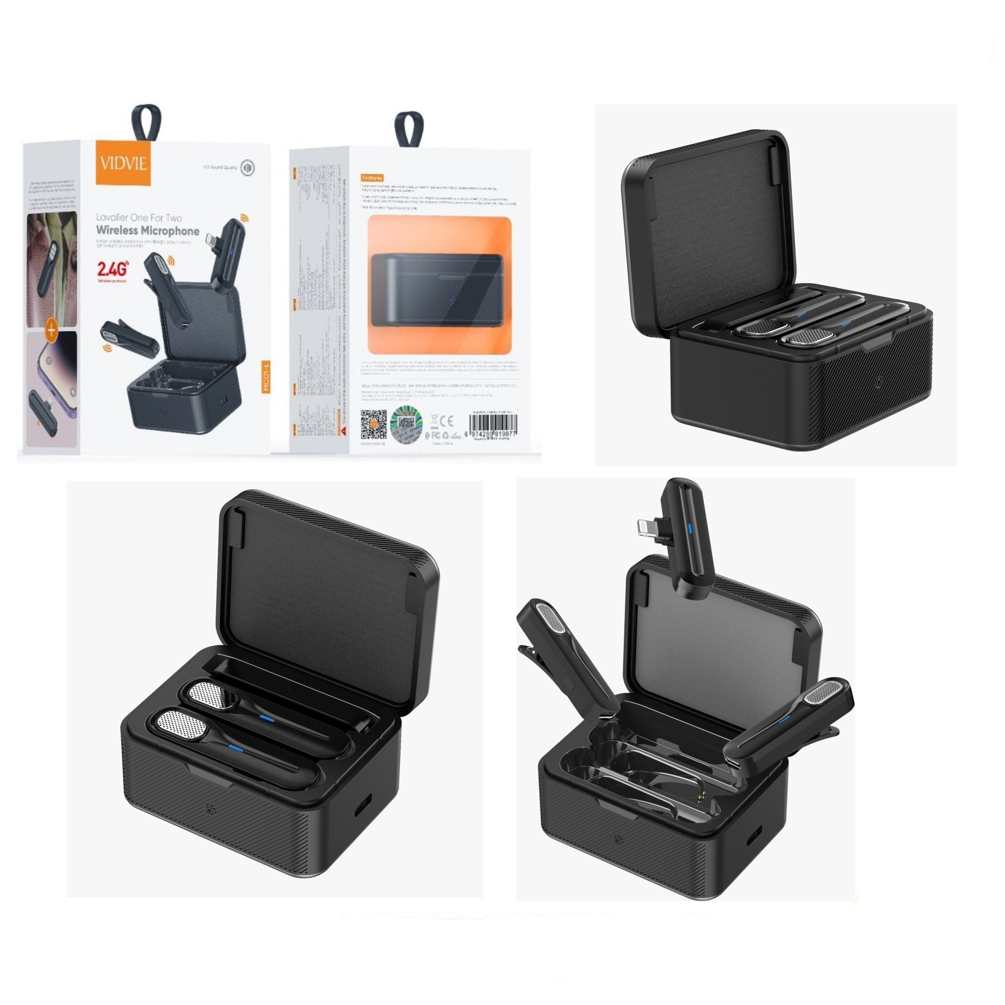 ميكروفون Vidvie MC01 Lavalier اللاسلكي المزدوج لنوع C أو iPhone