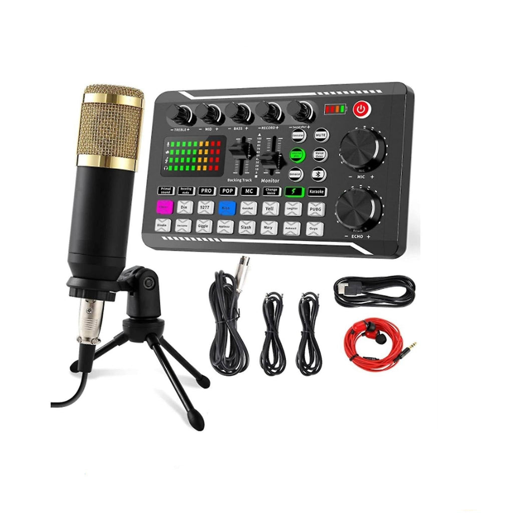 بطاقة صوت F998 مع مجموعة ميكروفون BM-800