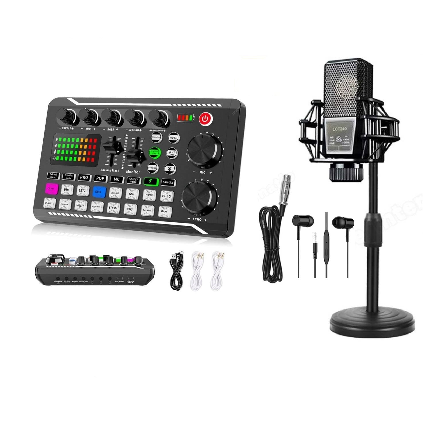 بطاقة صوت F998 مع مجموعة ميكروفون Lct 240 كاملة