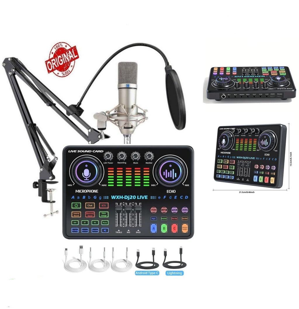 بطاقة صوت DJ20 مع ميكروفون U87P مجموعة كاملة