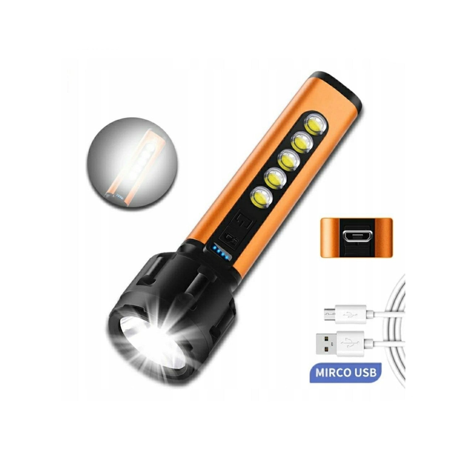 مصباح طوارئ LED كامل الطاقة قابل لإعادة الشحن