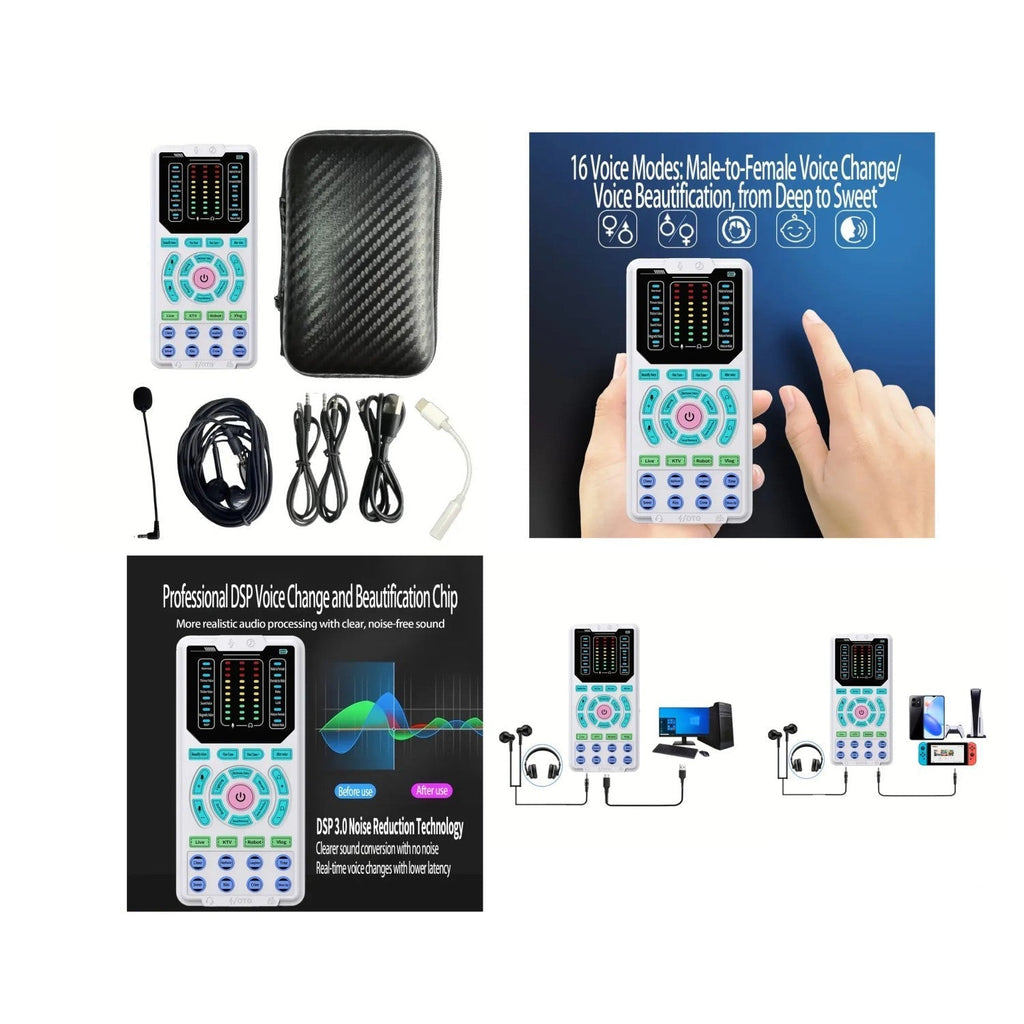 خلاط صوت لتغيير الصوت مع 16 وضعًا