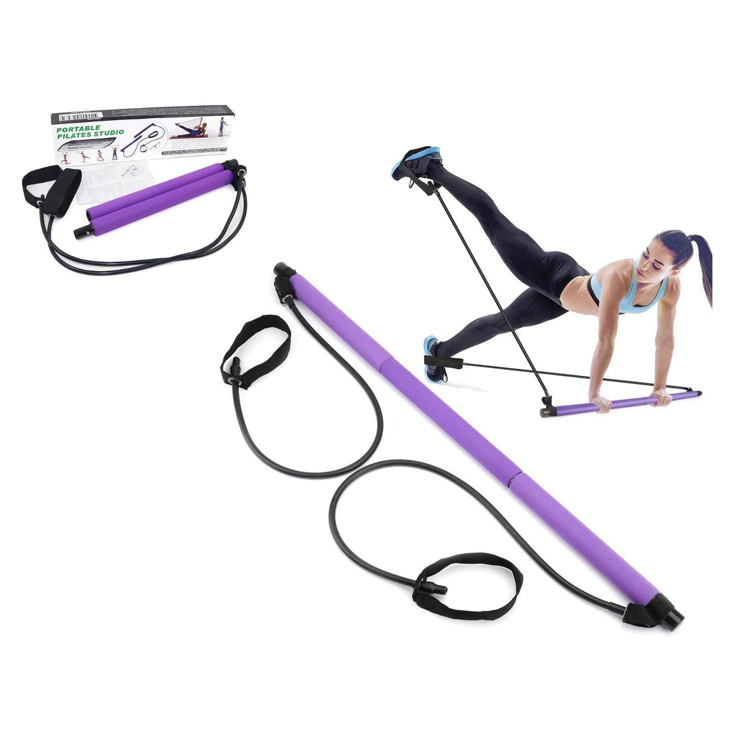 مجموعة بيلاتيس المحمولة مع شريط المقاومة