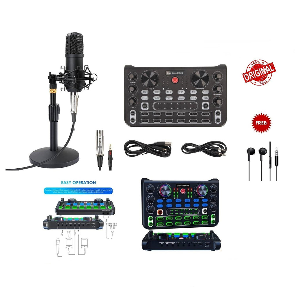 بطاقة صوت X60 Live مع مجموعة ميكروفون Bm700 كاملة