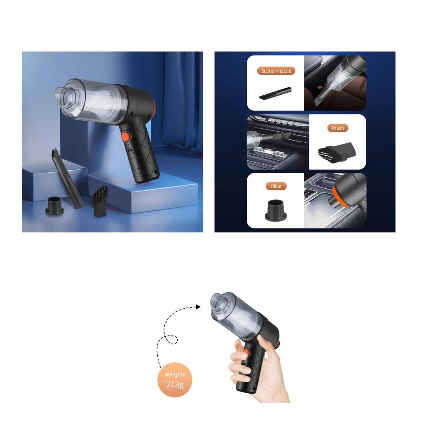 Car & Home Mini Vacuum Cleaner 2 in 1