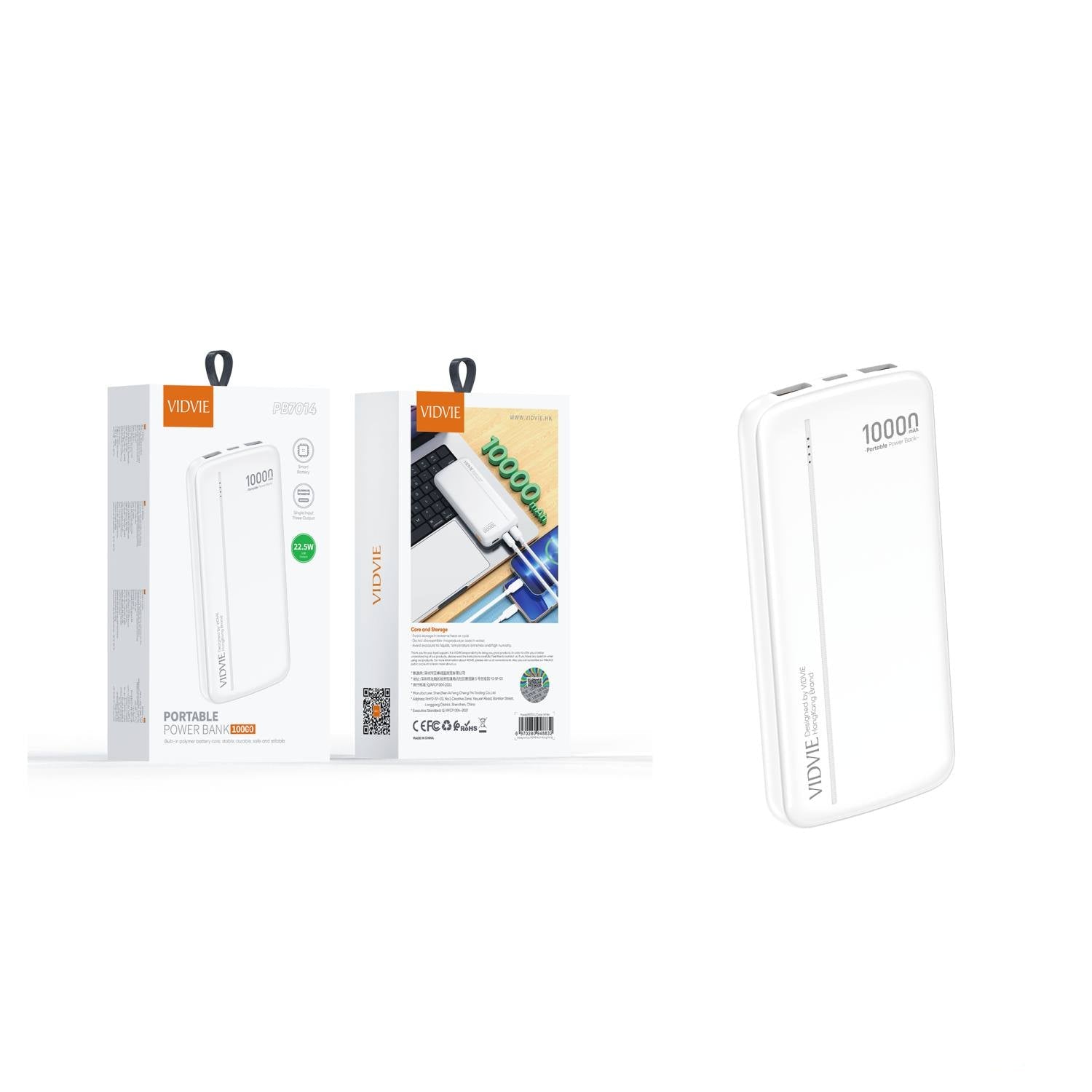 بنك طاقة Vidvie PB7014 بسعة 10000 مللي أمبير مع شحن سريع PD بقوة 22.5 وات