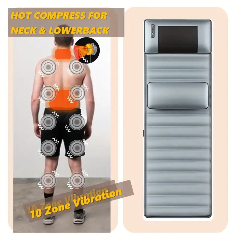 وسادة تدليك الجسم بالكامل مع شياتسو للرقبة، واسترخاء حراري للقطن، واهتزاز في 10 مناطق