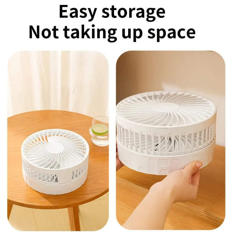 مروحة قابلة للطي محمولة وقابلة لإعادة الشحن