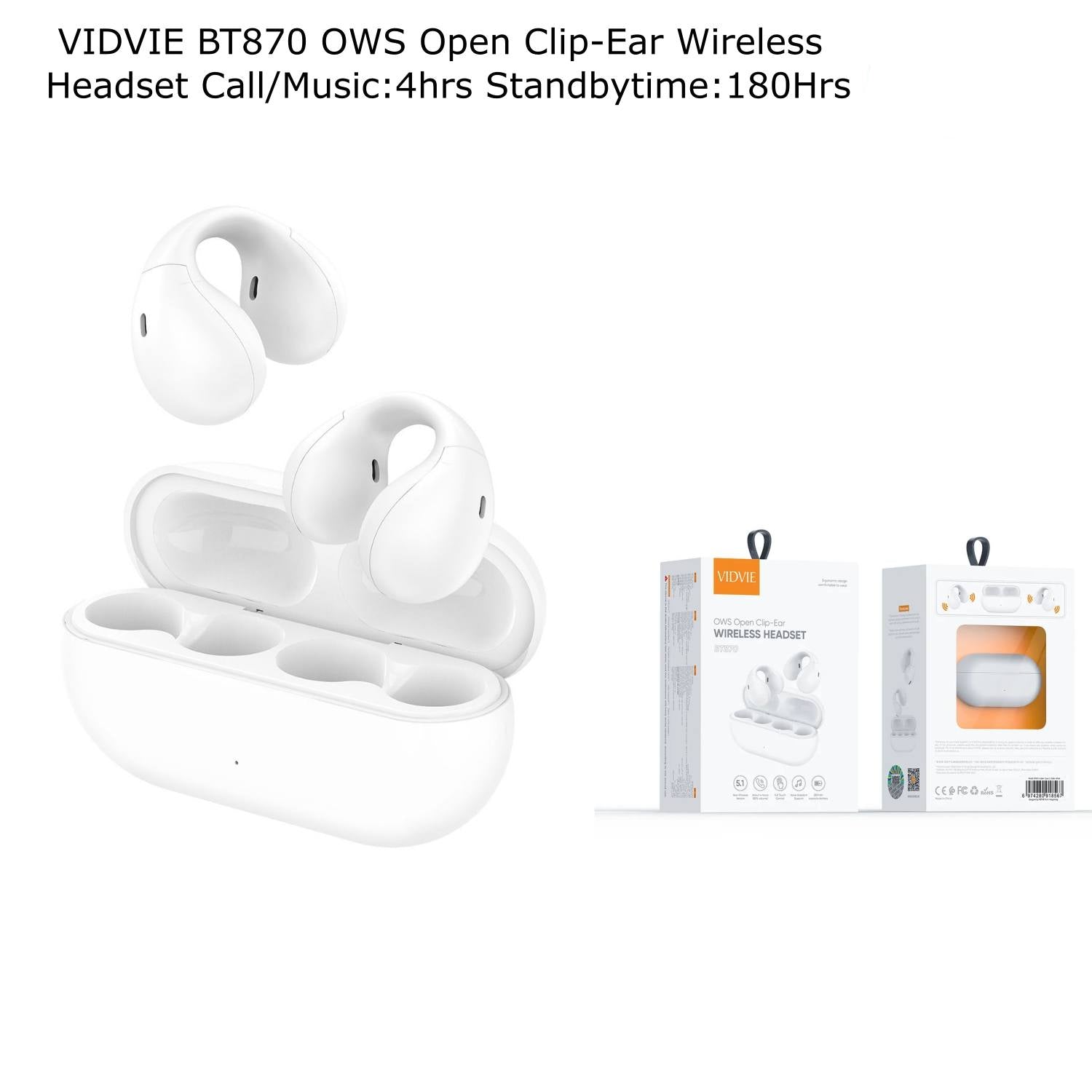 سماعات أذن لاسلكية Vidvie BT870 OWS بمشبك مفتوح