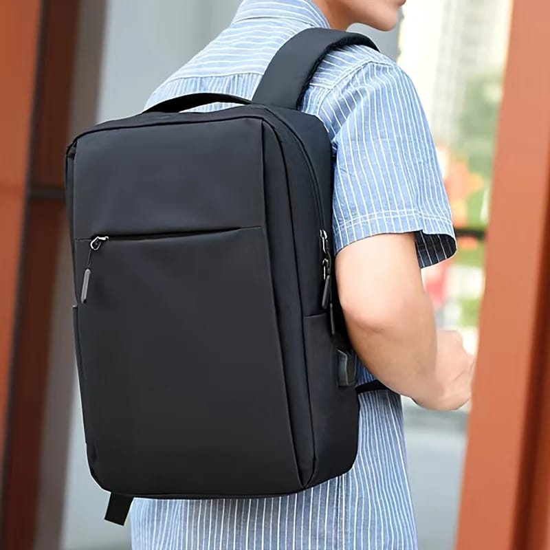 حقيبة ظهر للسفر متينة ونحيفة للجنسين مع منفذ شاحن USB