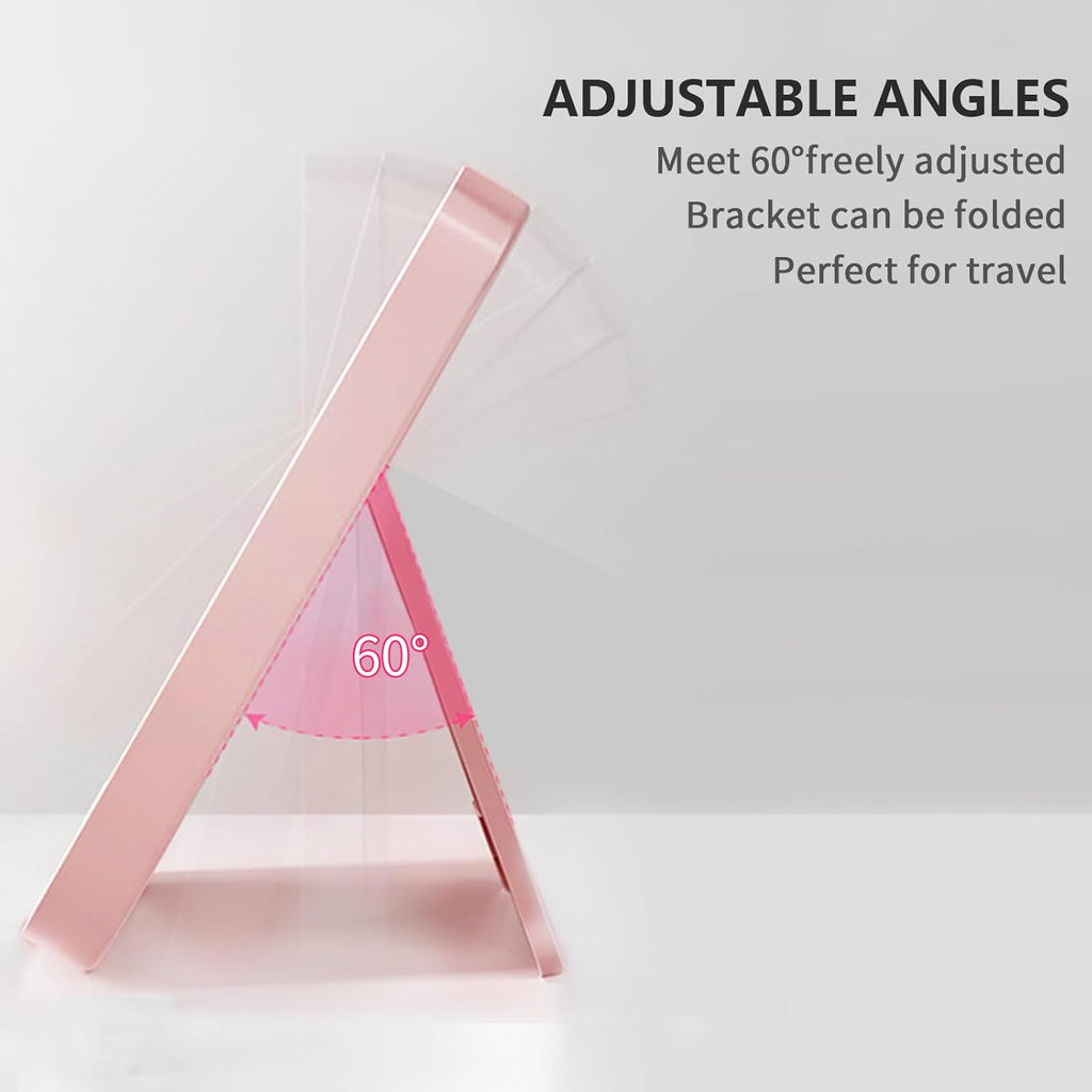 Led Lighted Makeup Mirror for Desk, Vanity Table Handheld Mirror, for Travel/Makeup