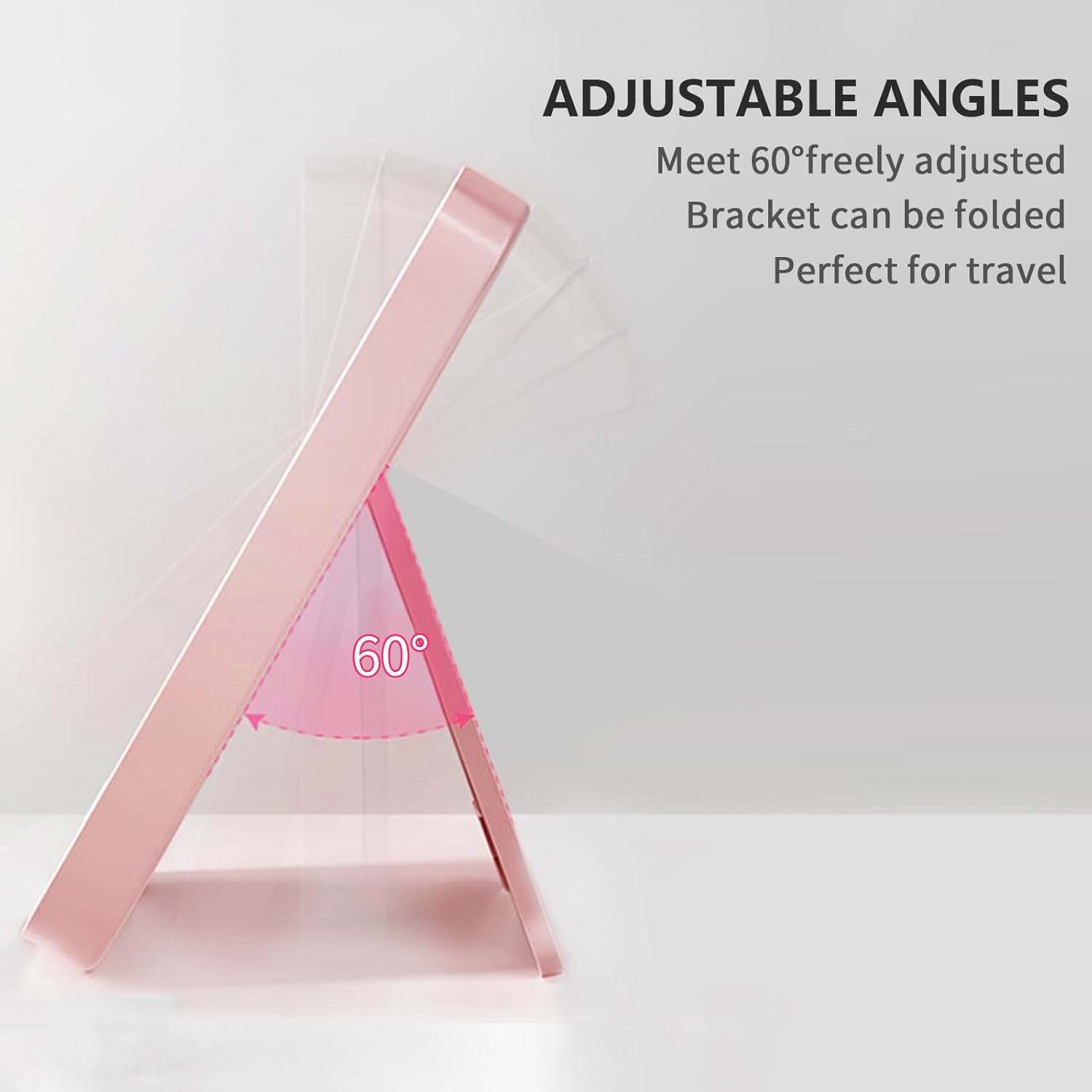 Led Lighted Makeup Mirror for Desk, Vanity Table Handheld Mirror, for Travel/Makeup