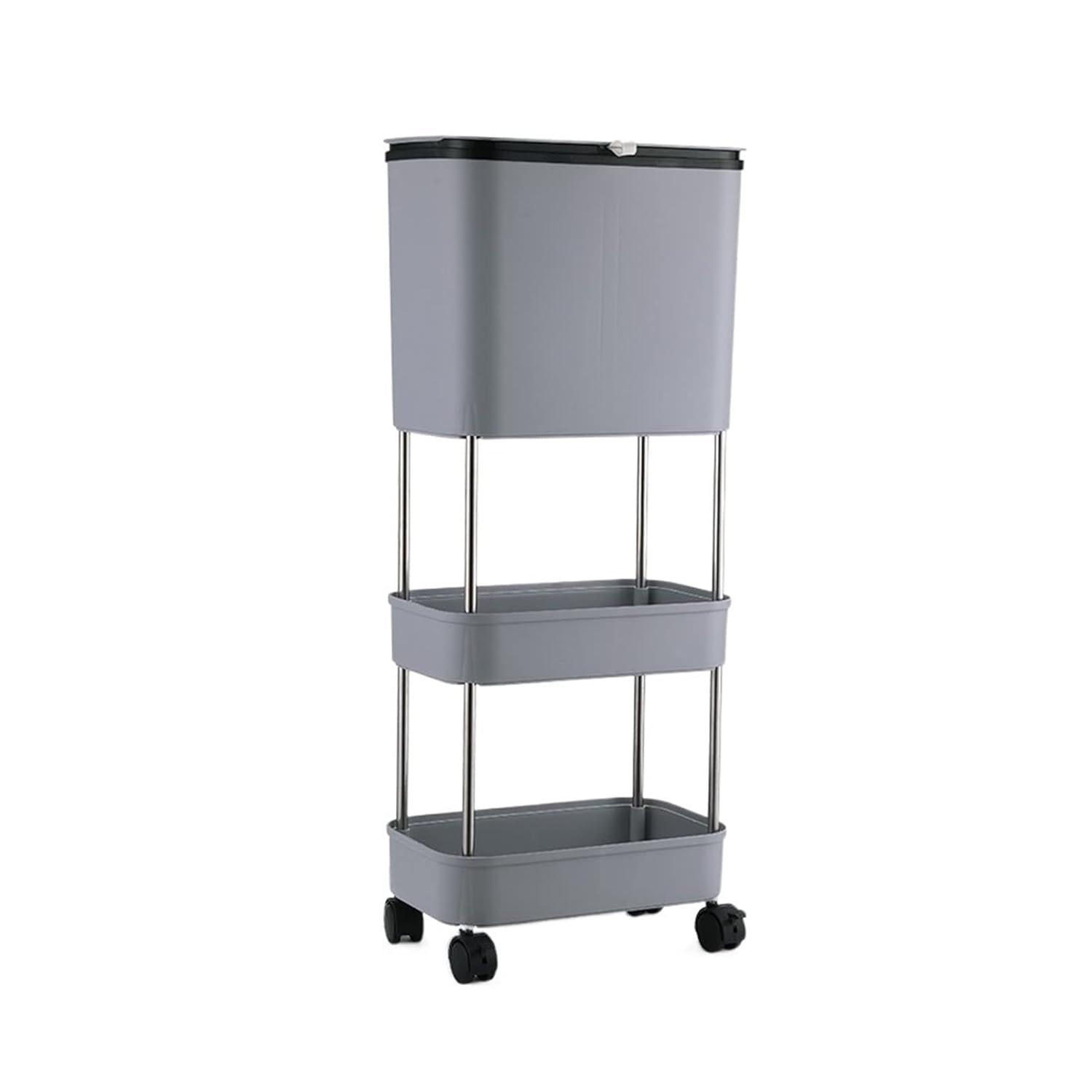 Multi-Layer Garbage / Storage Bin With Lid and Pulley