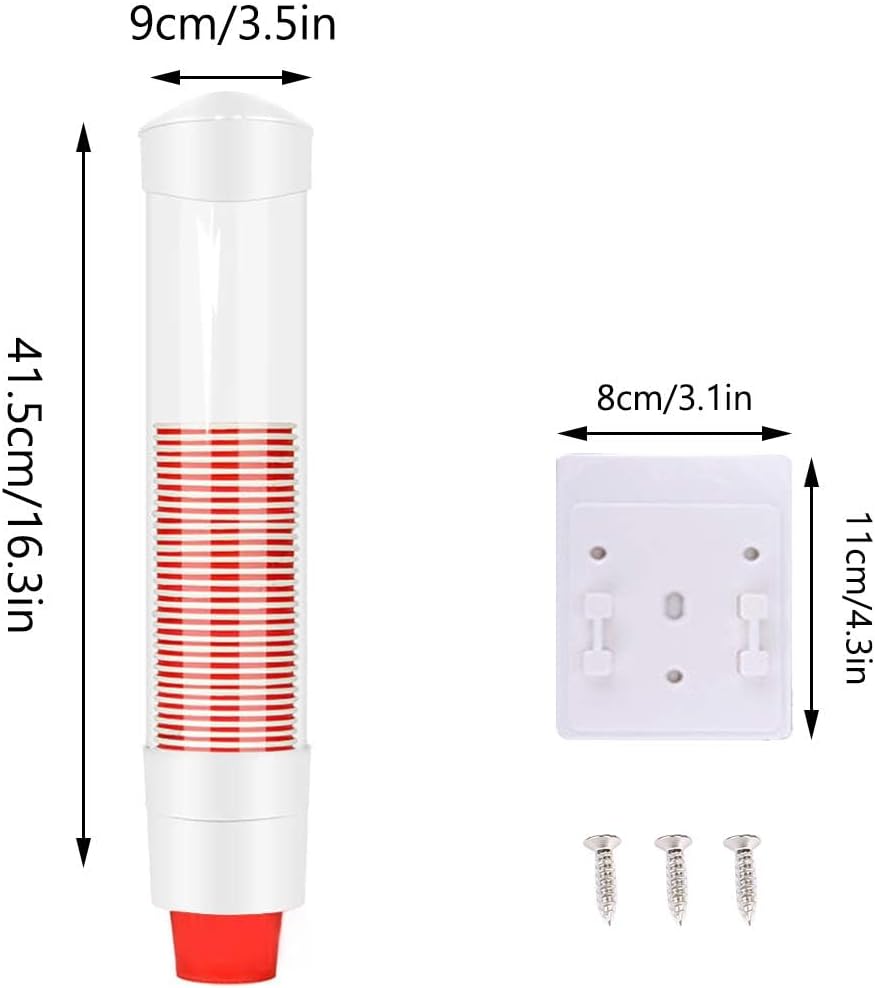 Wall Mounted One Button Water Cup Dispenser Dustproof Holder