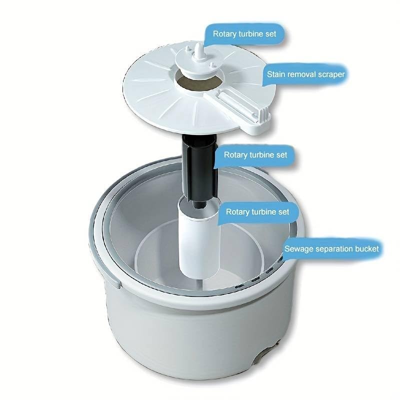 Hands-Free Washable Microfiber Mop with Self-Cleaning Bucket System