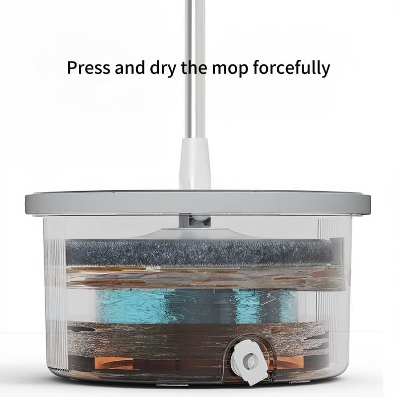 Hands-Free Washable Microfiber Mop with Self-Cleaning Bucket System