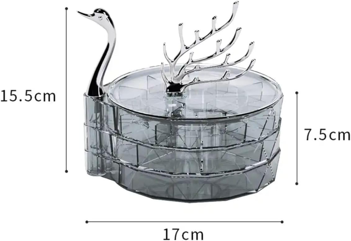 Layer Acrylic Swan Earring Storage Boxes, Dustproof Clear Jewelry Storage Box