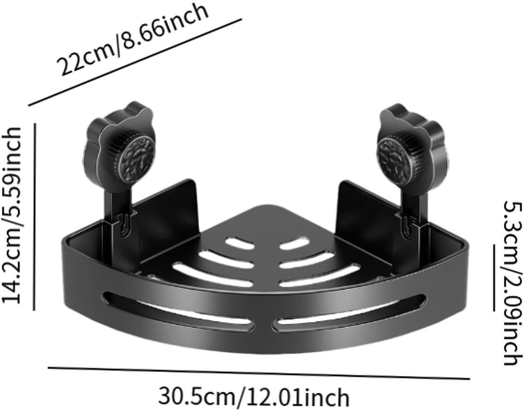 Wall Mounted Shower Shelf Suction Cup Corner Shelf Bathroom Organizer, Toiletries