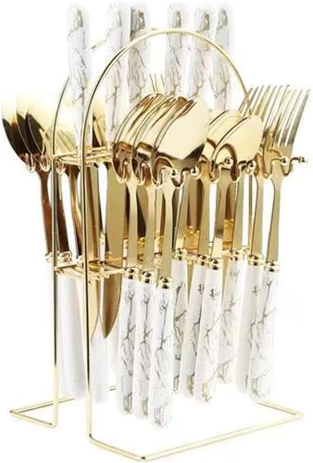 Cutlery Sets Ceramic Handle Stainless Steel Knife,Fork and Spoon Cutlery Set 24 Pieces